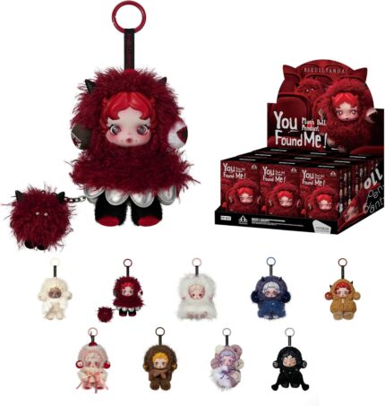 POP MART SKULLPANDA You Found Me! Series Plush Doll Pendant Blind Box Figures, Collectible Toys, Holiday Birthday Gifts for Girlfriend Daughter Girls and Boys, Single Box